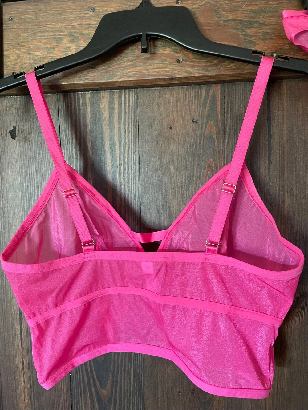 Auden Hot Pink Mesh Bralette & Bikini Brief Set